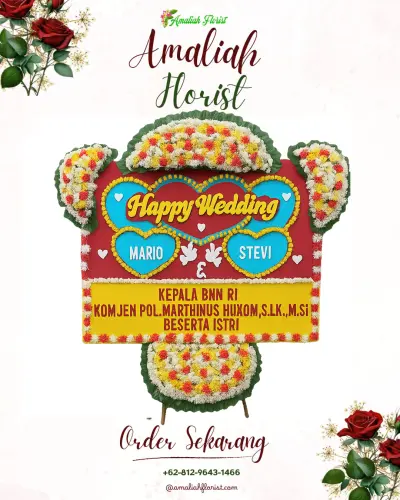 Karangan Papan Bunga Pernikahan di Sindangagung